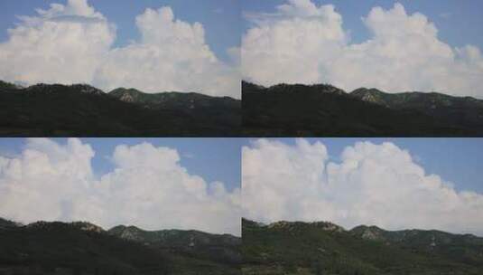 山东威海里口山的青山蓝天白云延时4K高清在线视频素材下载