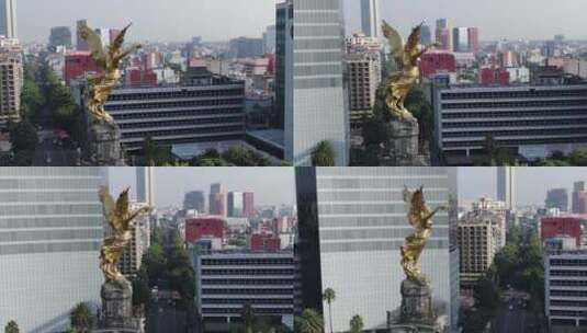 独立天使纪念碑环拍高清在线视频素材下载