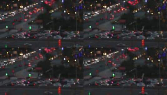 特殊拍摄熙熙攘攘的城市道路高清在线视频素材下载