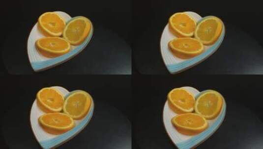 新鲜有机橙子伦晚橙切片高清在线视频素材下载