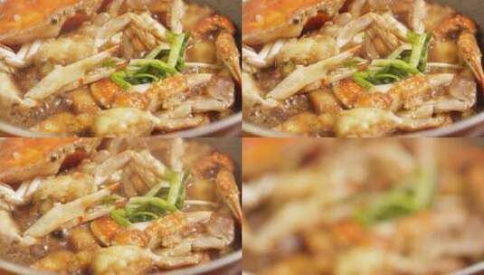 韩式年糕梭子蟹高清在线视频素材下载