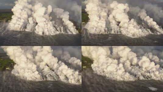 2018年夏威夷基拉韦厄火山爆发时浓烟滚滚高清在线视频素材下载