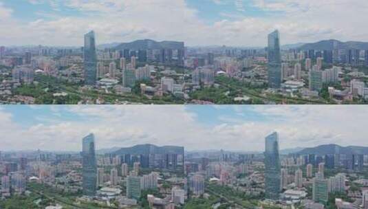 深圳南山华侨城大厦全景远景前进高清在线视频素材下载