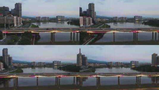 航拍江西赣州武隆大桥夜景高清在线视频素材下载