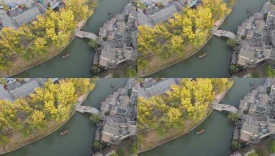 北京古北水镇秋季美丽景色航拍高清在线视频素材下载