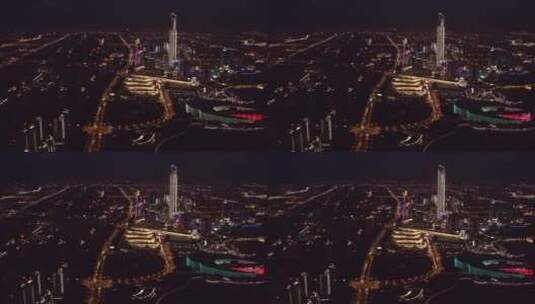 中国江苏苏州湖东商业区夜景高清在线视频素材下载