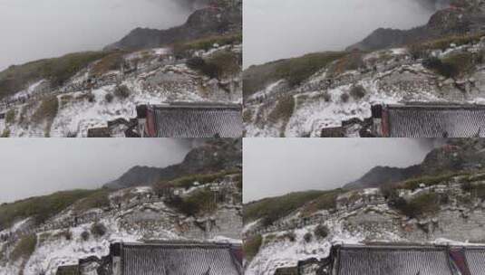 贵州梵净山5A景区雪景航拍高清在线视频素材下载