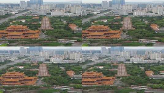 福建福州西禅古寺竖屏航拍高清在线视频素材下载