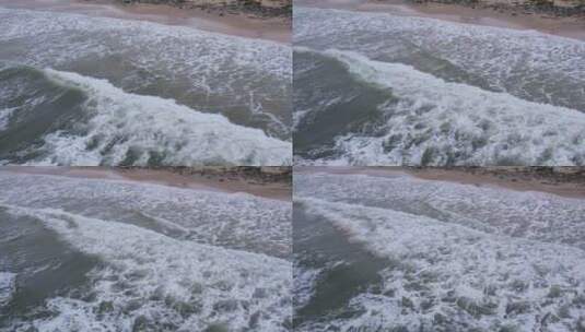 俯瞰海浪拍沙滩慢动作01高清在线视频素材下载