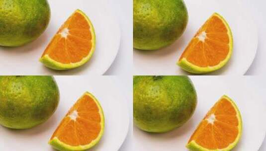 新鲜切开的橘子鲜橙4k视频高清在线视频素材下载