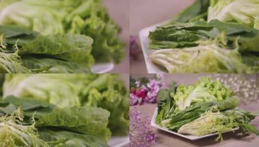 【镜头合集】绿菜叶生菜叶子高清在线视频素材下载