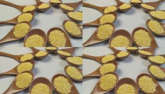 五谷杂粮小米黄金米黄米高清在线视频素材下载