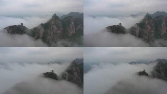 北京司马台长城夏季日出云海震撼景观高清在线视频素材下载