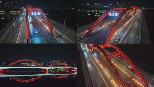 4K超清沈阳金廊长青桥交通城市夜晚高清在线视频素材下载