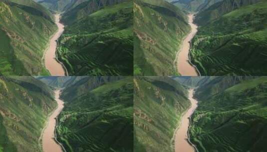 航拍长江源头通天河沱沱河高清在线视频素材下载