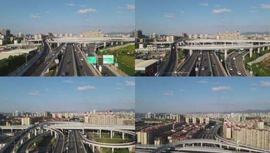 城市立交桥 赣州 城市航拍高清在线视频素材下载