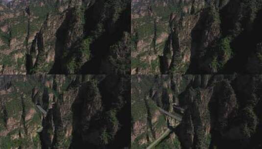 大气震撼的山间公路桥梁航拍高清在线视频素材下载
