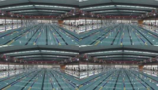游泳馆里的环境赛道横移特写高清在线视频素材下载