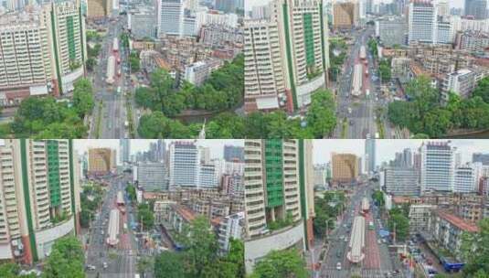 广西南宁城市BRT路线航拍高清在线视频素材下载