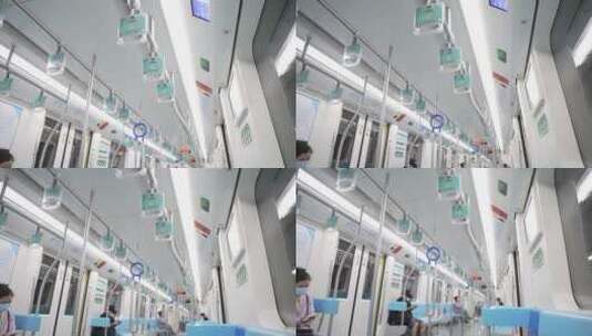 上海地铁车厢高清在线视频素材下载