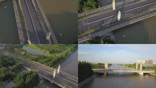 航拍大桥商业广告通用4K高清在线视频素材下载