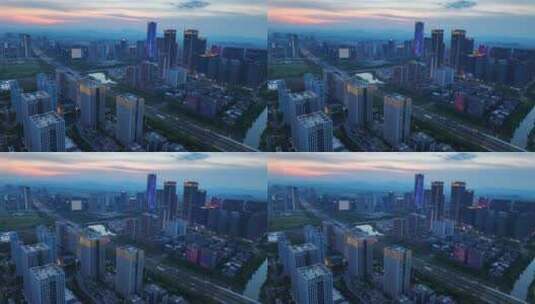 杭州市余杭未来科技城EFC夜景高清在线视频素材下载