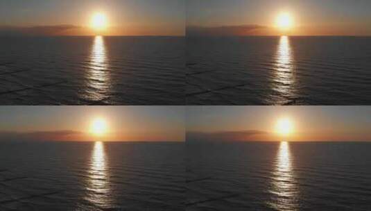 海上夕阳日落-金色海面高清在线视频素材下载