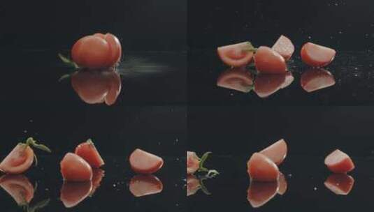 西红柿掉落高清在线视频素材下载