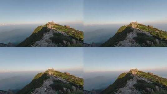 延时摄影泰山山顶看日出太阳升起高清在线视频素材下载