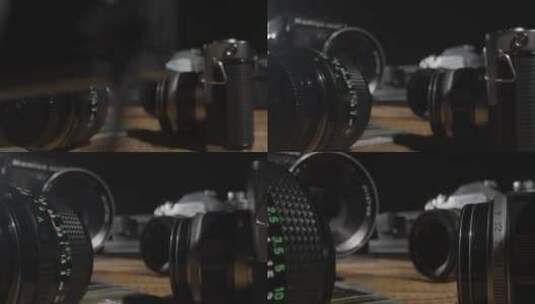 滑动拍摄老式复古相机特写高清在线视频素材下载