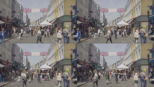 伦敦街头熙熙攘攘的人群高清在线视频素材下载