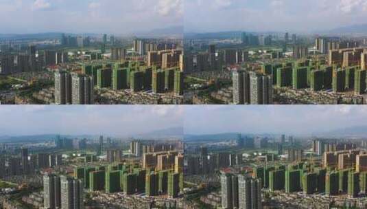 浙江义乌城市风光4K航拍高清在线视频素材下载