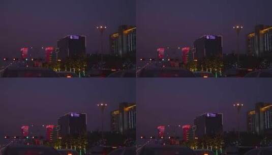 城市街道沿途夜景高清在线视频素材下载