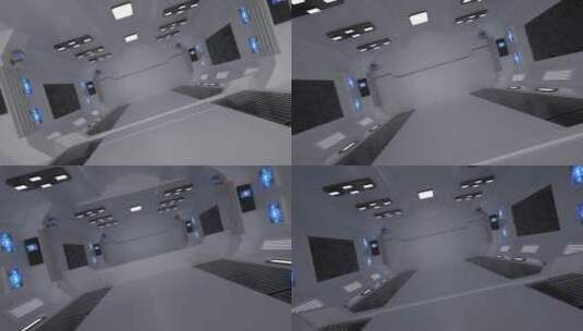 穿梭高科技空旷太空舱C4D动画高清在线视频素材下载