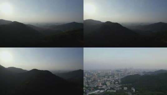 广州白云山森林公园日出日落黄昏夕阳高清在线视频素材下载