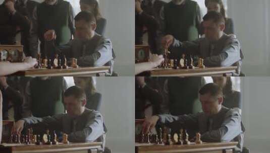 国际象棋比赛的玩家高清在线视频素材下载