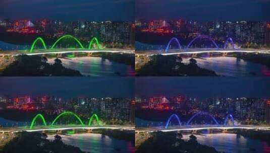 【正版素材】山东临沂祊河桥夜景1高清在线视频素材下载