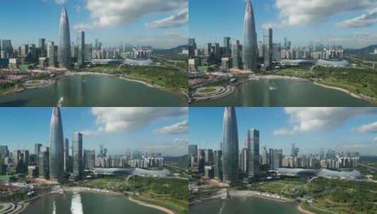 深圳粤海街道航拍深圳后海建筑景观航拍高清在线视频素材下载