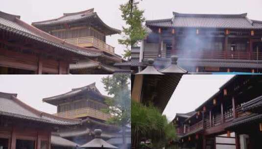 杭州拱墅区香积寺古建筑4K视频素材高清在线视频素材下载