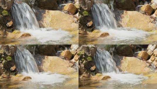 泉水小溪瀑布实拍镜头高清在线视频素材下载
