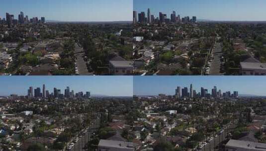 航拍洛杉矶城市天际线景观高清在线视频素材下载