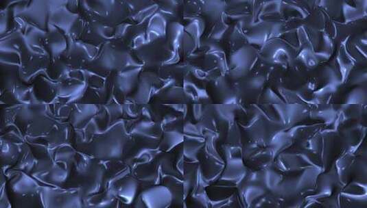 潮流动感蓝色液态流体金属质感抽象循环背景高清在线视频素材下载
