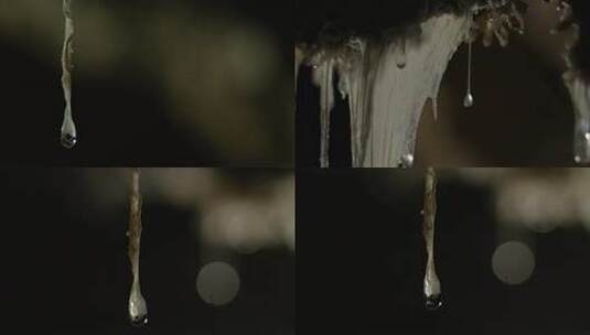 幽暗洞穴里滴水高清在线视频素材下载