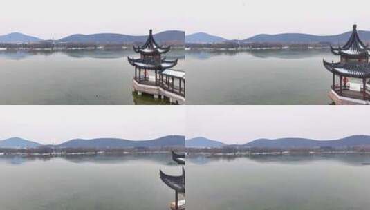 徐州小南湖冬天航拍高清在线视频素材下载
