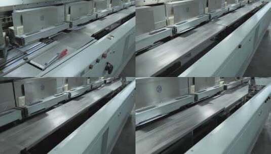 印刷厂里纸张运输裁剪流水线设备8高清在线视频素材下载
