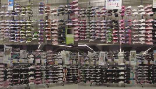 商场货架的鞋子高清在线视频素材下载
