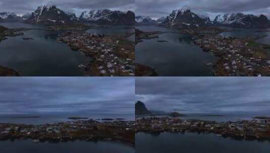 4K航拍挪威罗弗敦群岛自然美景高清在线视频素材下载