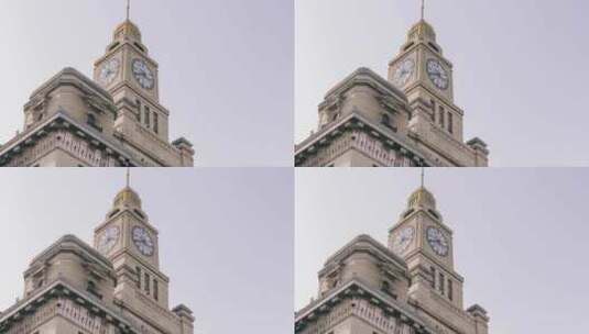 钟楼钟表运转延时摄影-上海海关大楼高清在线视频素材下载