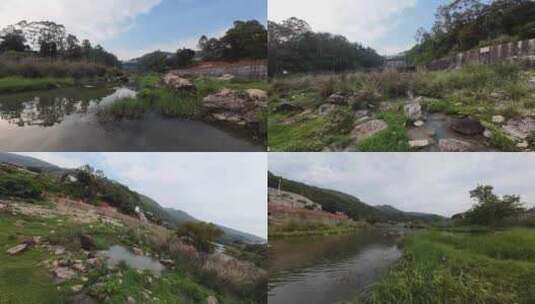 生态河流穿越机溪流穿梭河流飞行生态环境高清在线视频素材下载