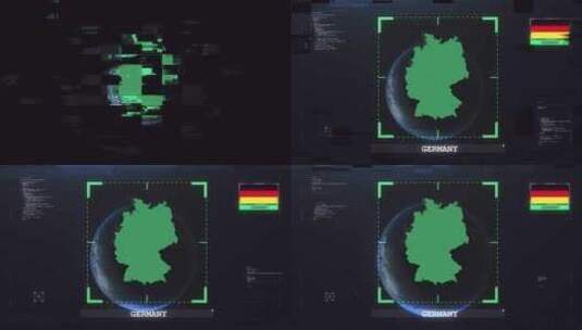 德国国旗和地图Hud4K高清在线视频素材下载